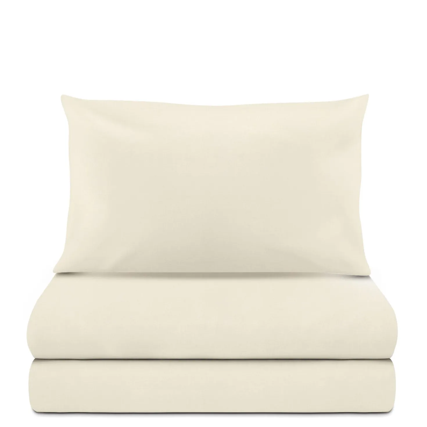 Completo letto singolo cotone tinta unita burro