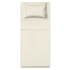 Completo letto singolo cotone tinta unita burro
