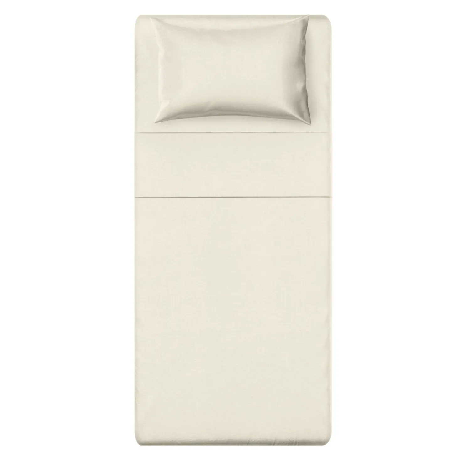 Completo letto singolo cotone tinta unita burro