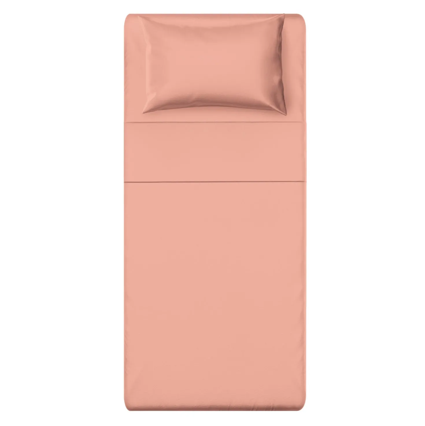 Completo letto singolo cotone tinta unita corallo