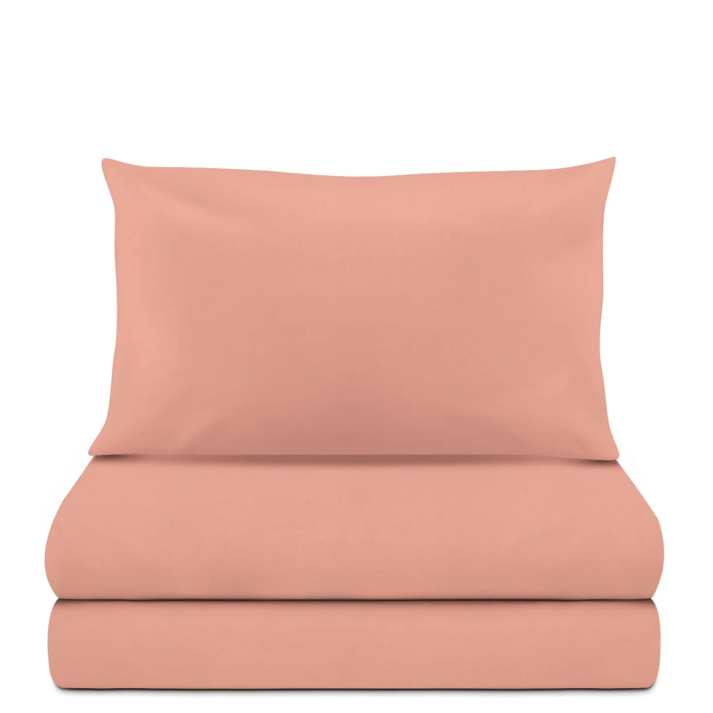 Completo letto singolo cotone tinta unita corallo