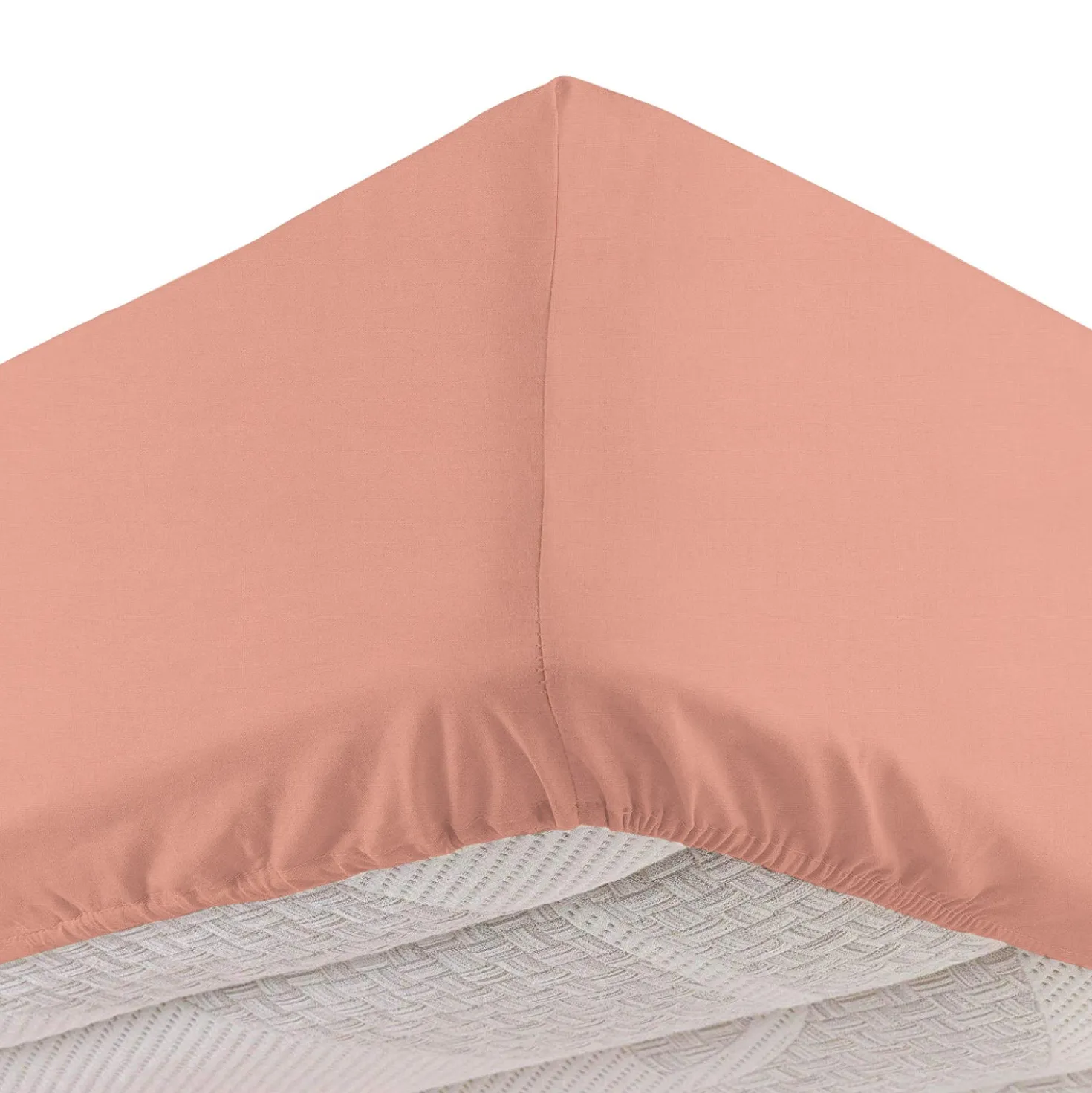 Completo letto singolo cotone tinta unita corallo