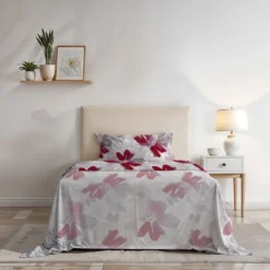 Completo letto singolo fiori rossi Passion Datex