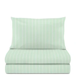 Completo letto singolo policotone righe verde