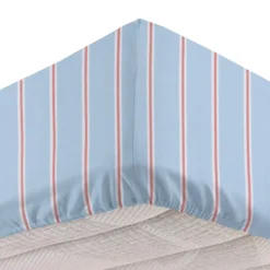 Completo letto singolo righe azzurro