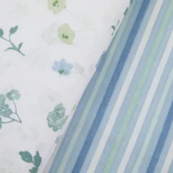 Completo letto una piazza e mezza stampa fiorellini azzurro