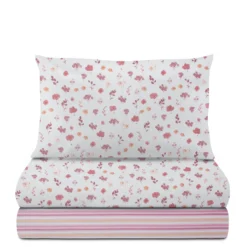 Completo letto una piazza e mezza stampa fiorellini rosa