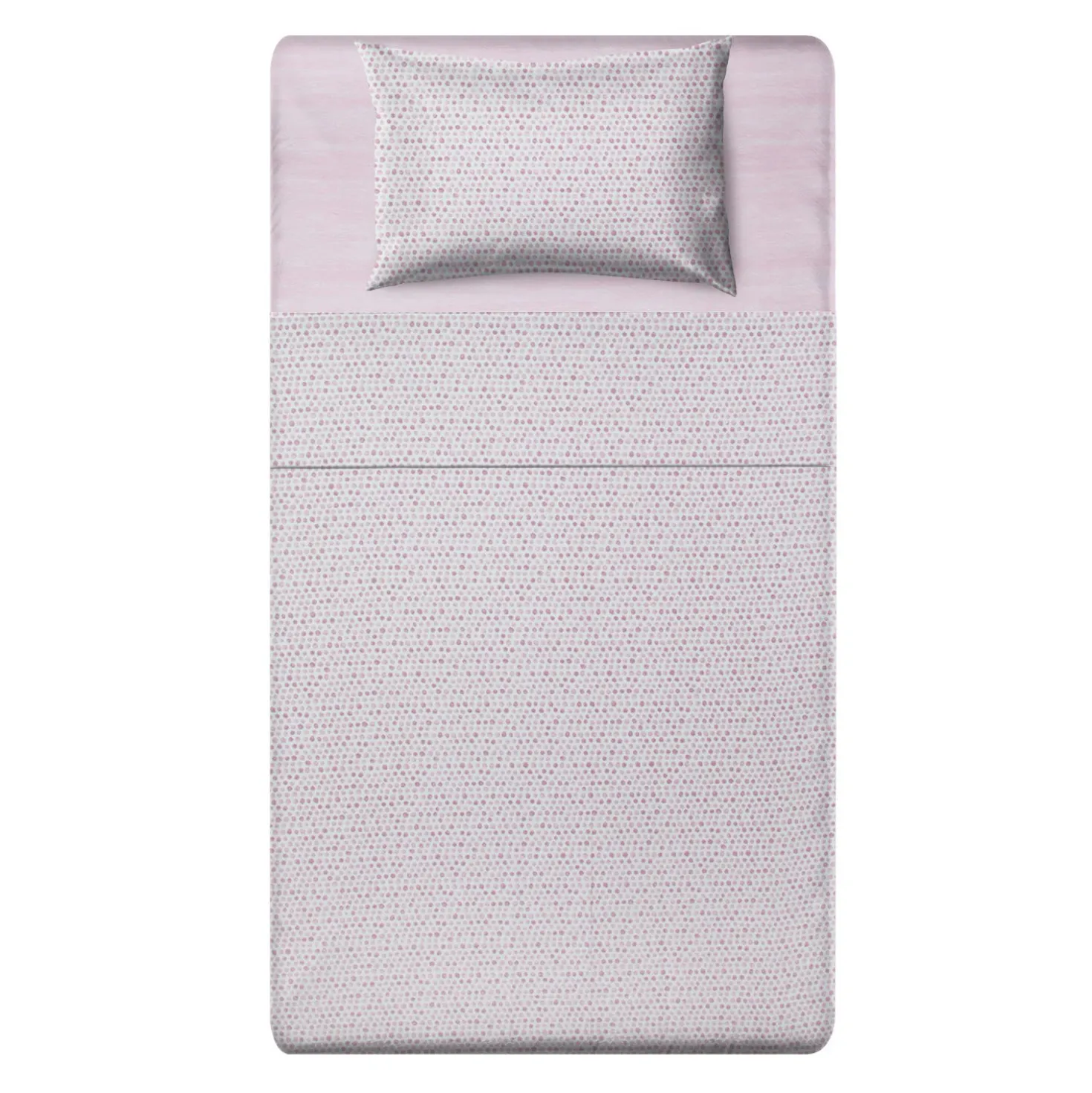 Completo letto una piazza e mezza stampa pois rosa