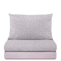 Completo letto una piazza e mezza stampa pois rosa