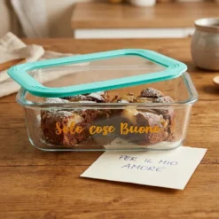 Contenitore alimentare in vetro borosilicato 1 L Color Bloom