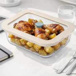 Contenitore alimentare 1,52 L vetro beige