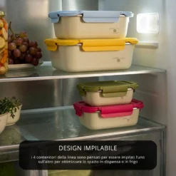 Contenitore alimentare 420 ml acciaio inox verde