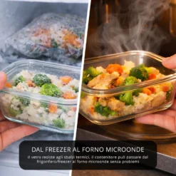 Contenitore alimentare 640 ml vetro rosa