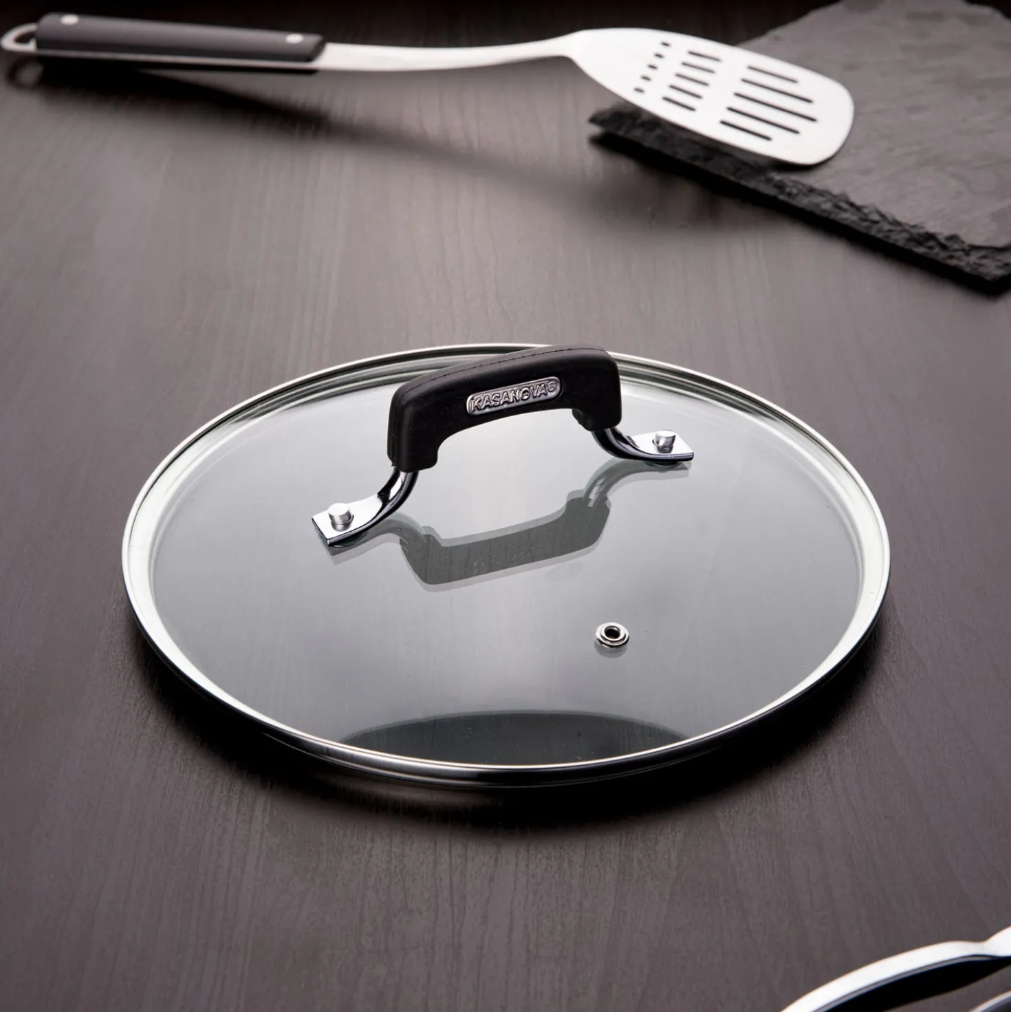 Coperchio 22 cm in vetro temperato New Petra Dark
