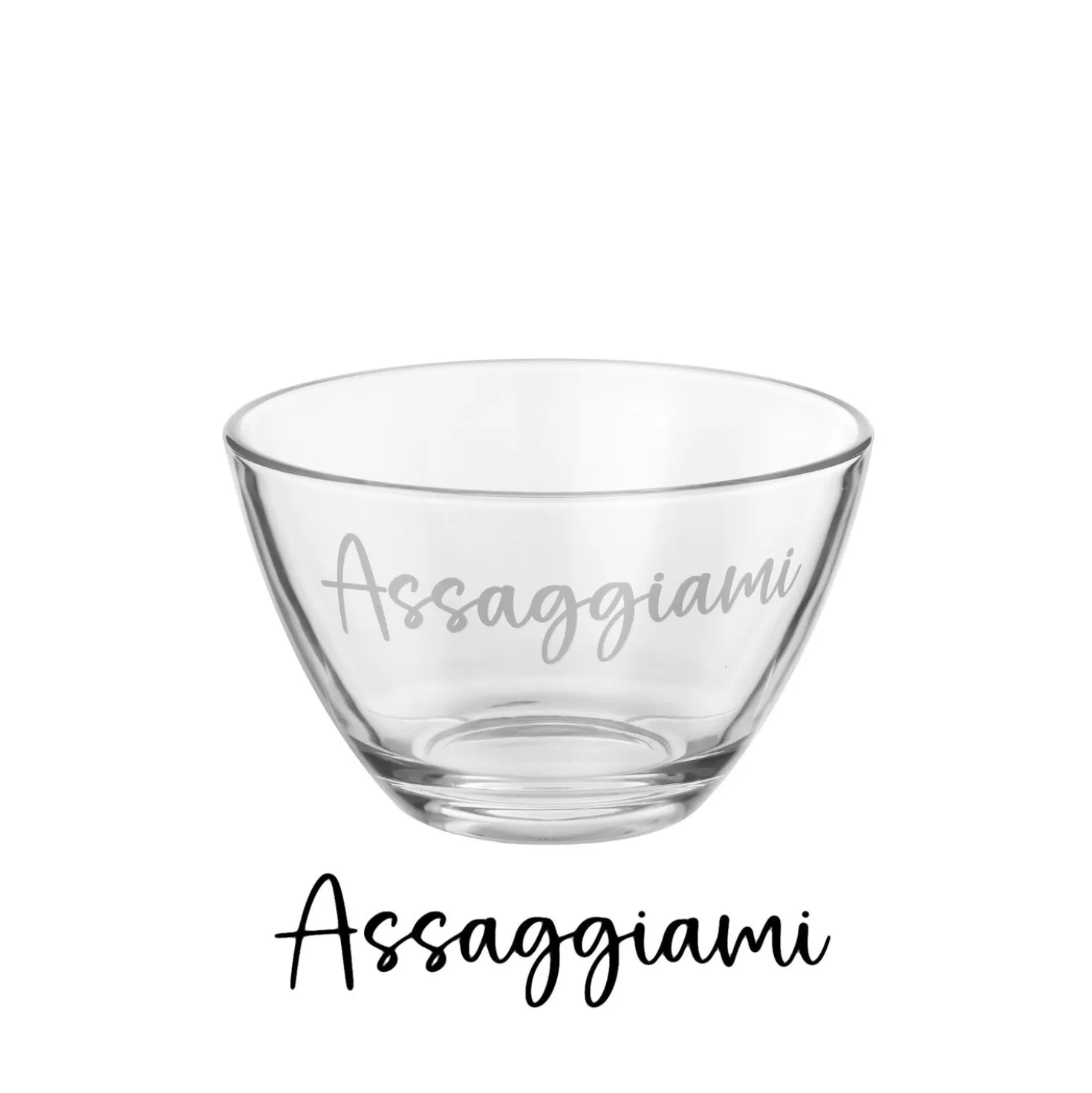 Coppetta vetro scritta Assaggiami 450 ml