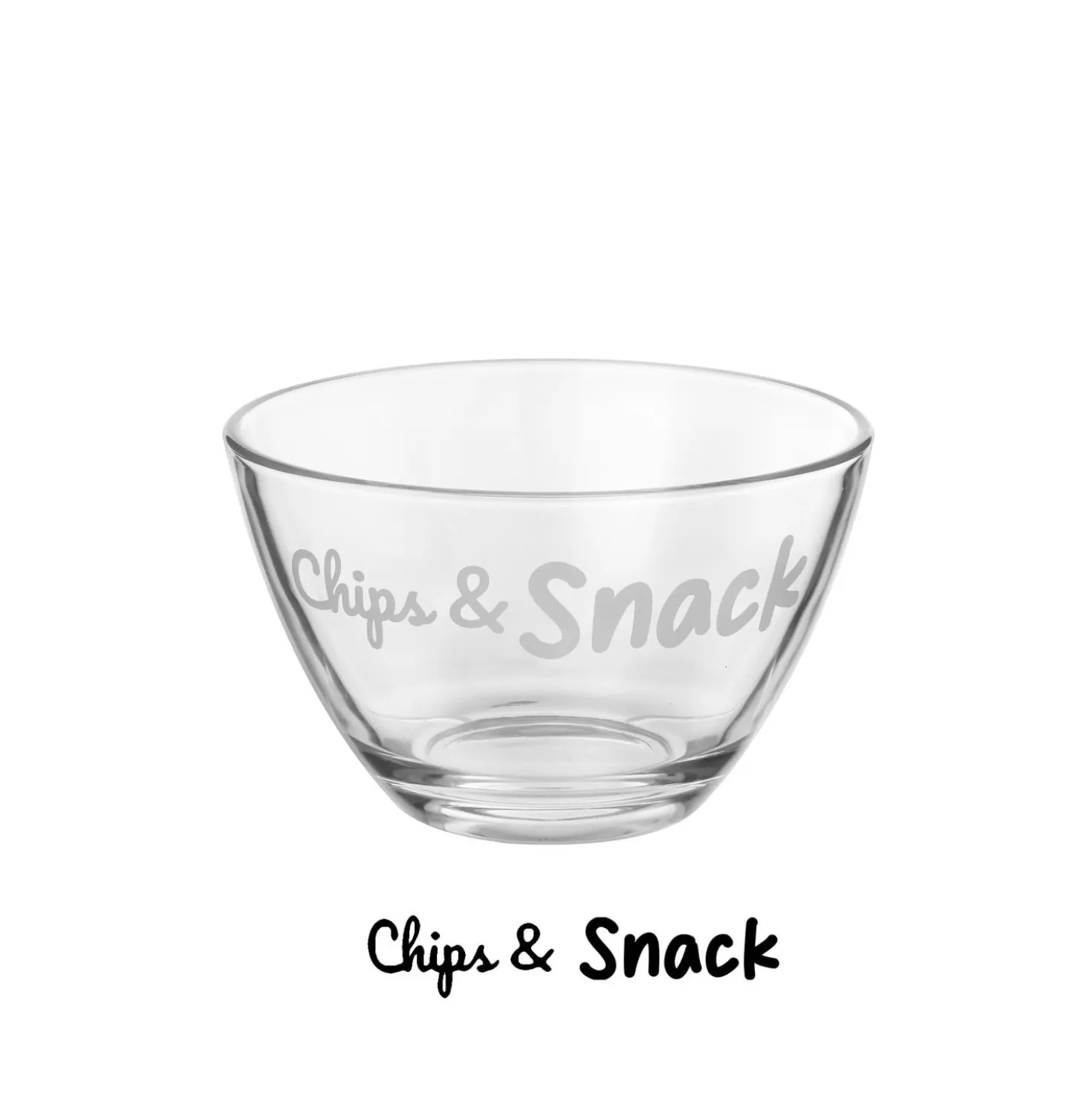 Coppetta vetro scritta Chips e Snack 680 ml