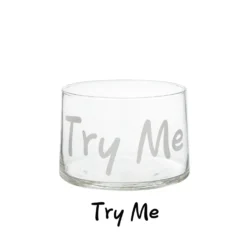 Coppetta vetro scritta Try me 460 ml