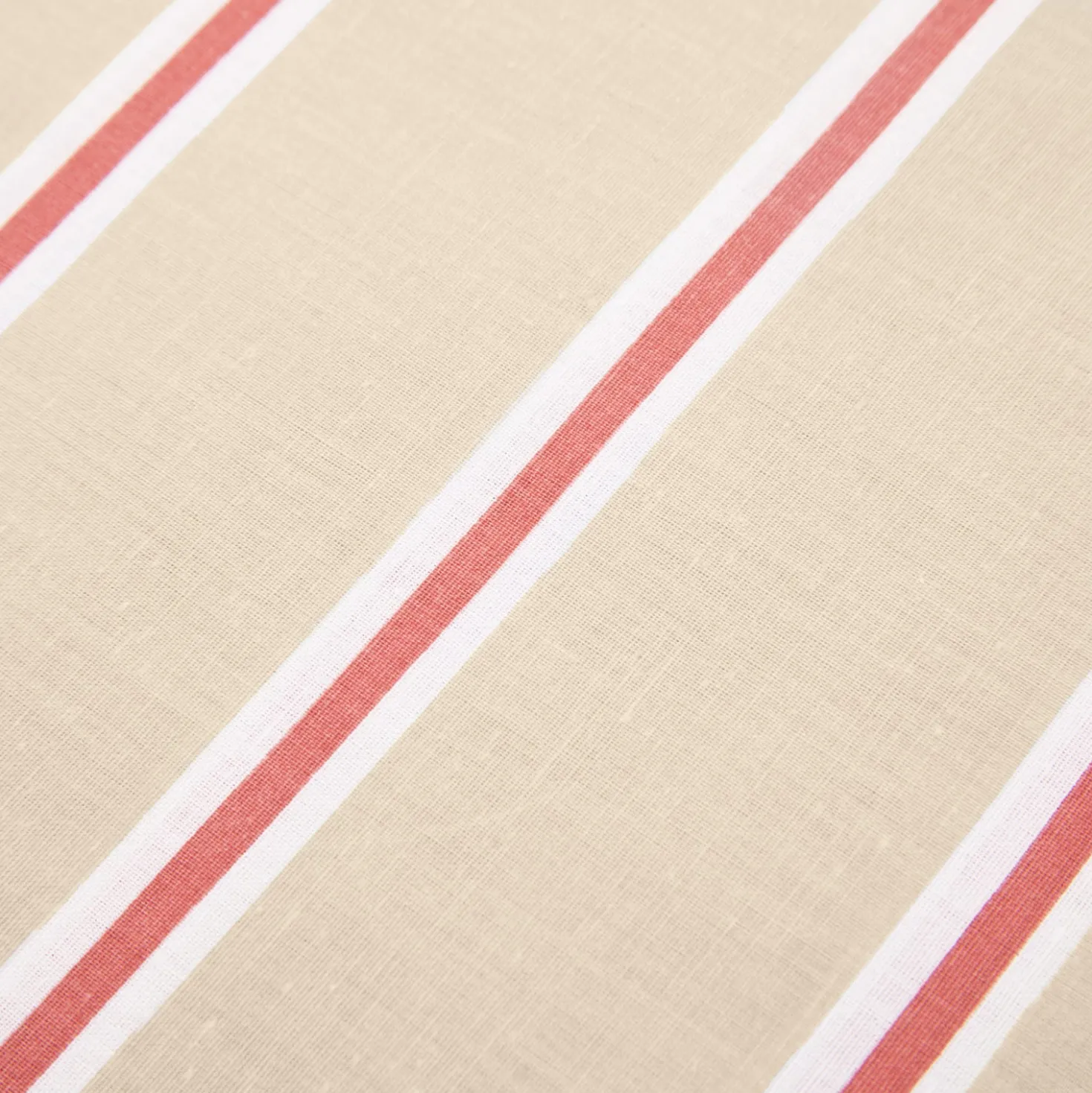 Coppia federe cotone righe beige