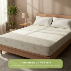 Coprimaterasso matrimoniale fibra di bambù Aloe