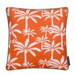 Cuscino arredo idrorepellente 50x50 cm palme arancio