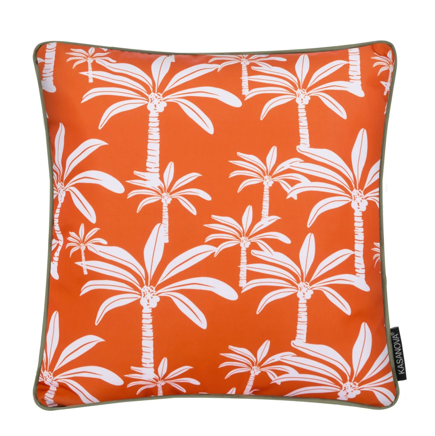 Cuscino arredo idrorepellente 50x50 cm palme arancio