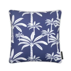 Cuscino arredo idrorepellente 40x40 cm palme blu