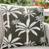 Cuscino arredo idrorepellente 40x40 cm palme grigio
