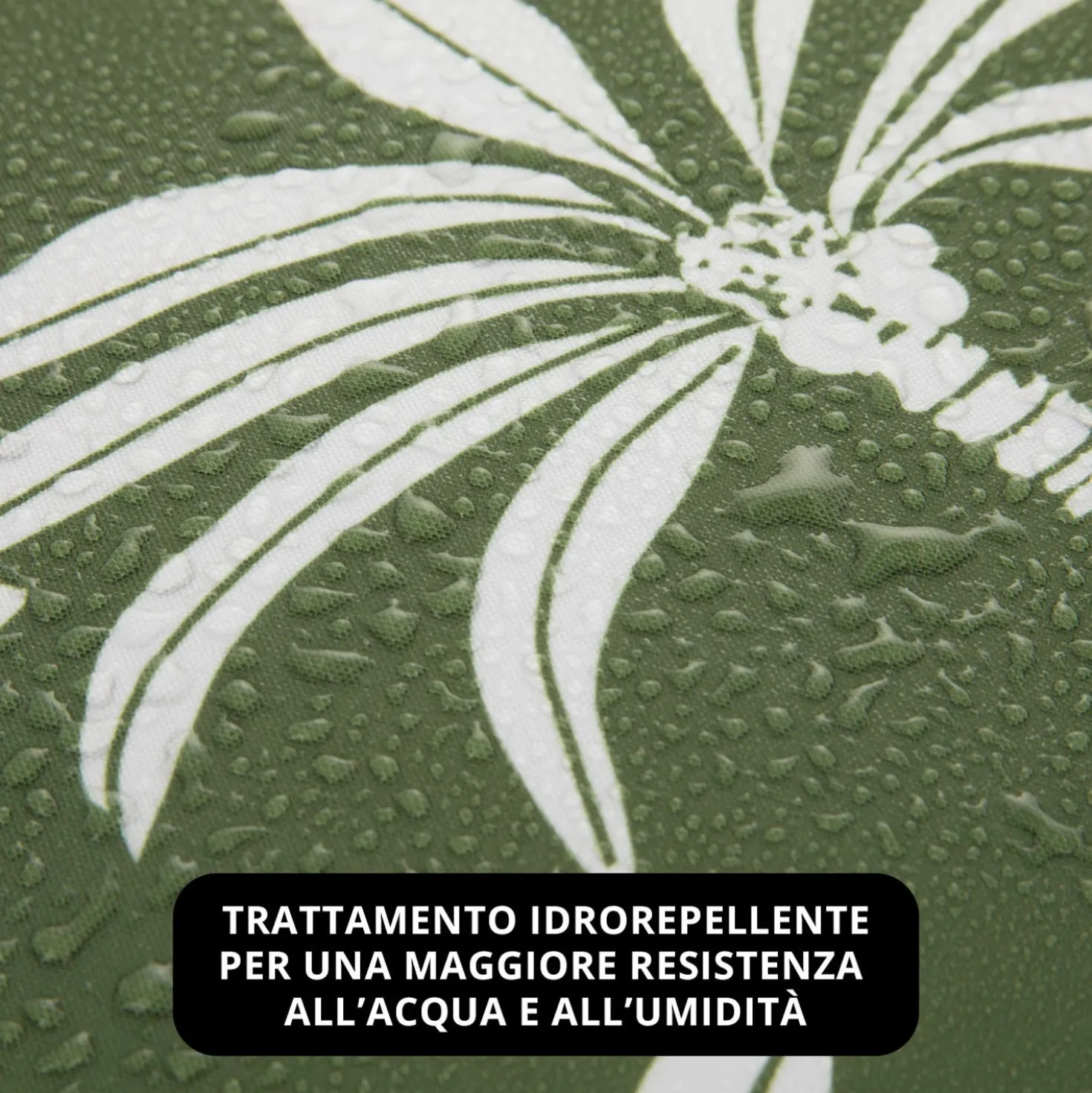 Cuscino arredo idrorepellente 40x40 cm palme verde