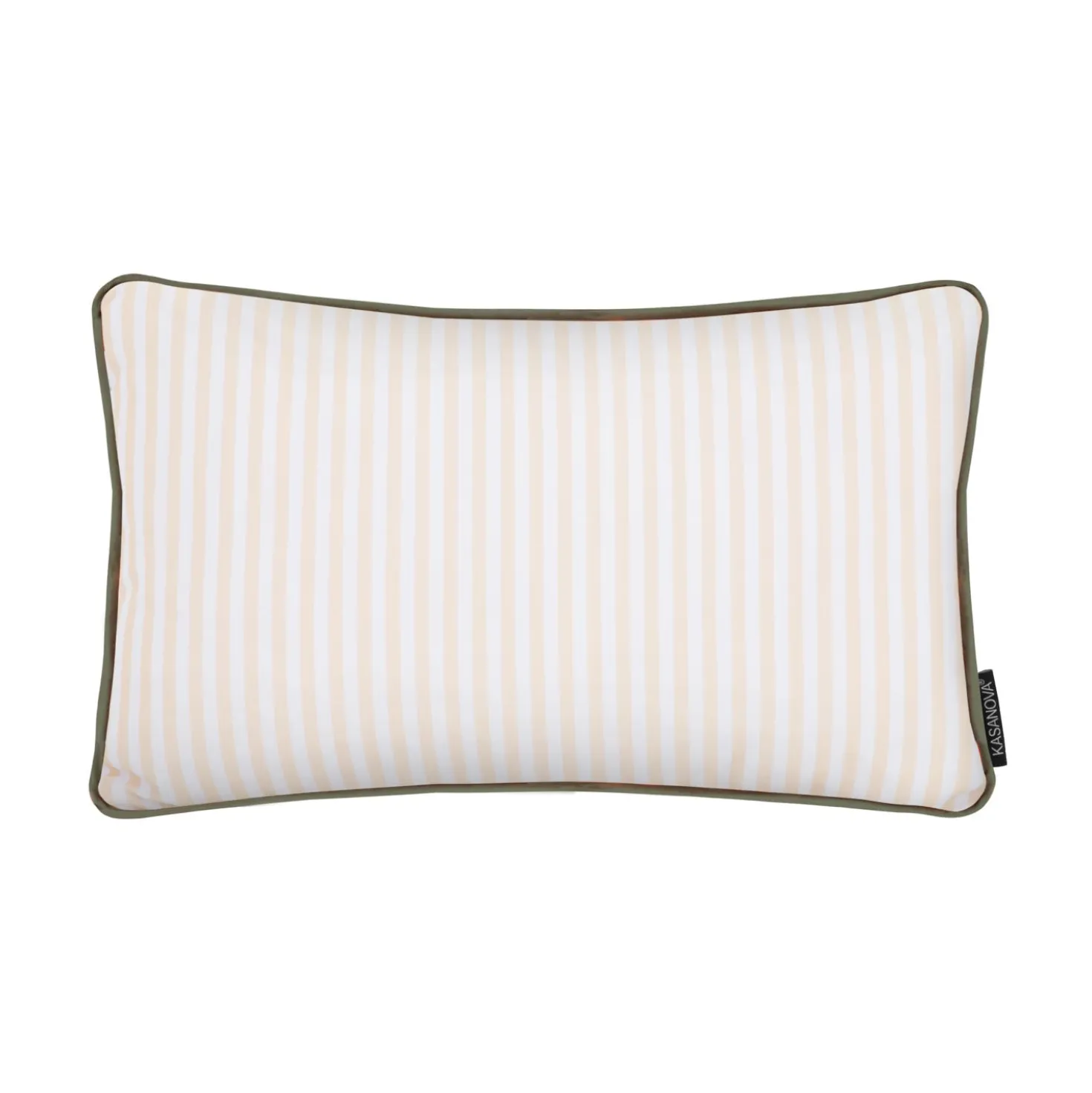 Cuscino arredo idrorepellente 30x50 cm righe beige