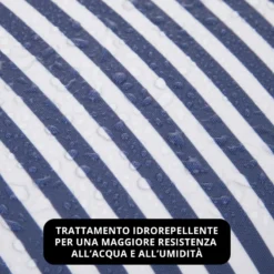 Cuscino arredo idrorepellente 30x50 cm righe blu
