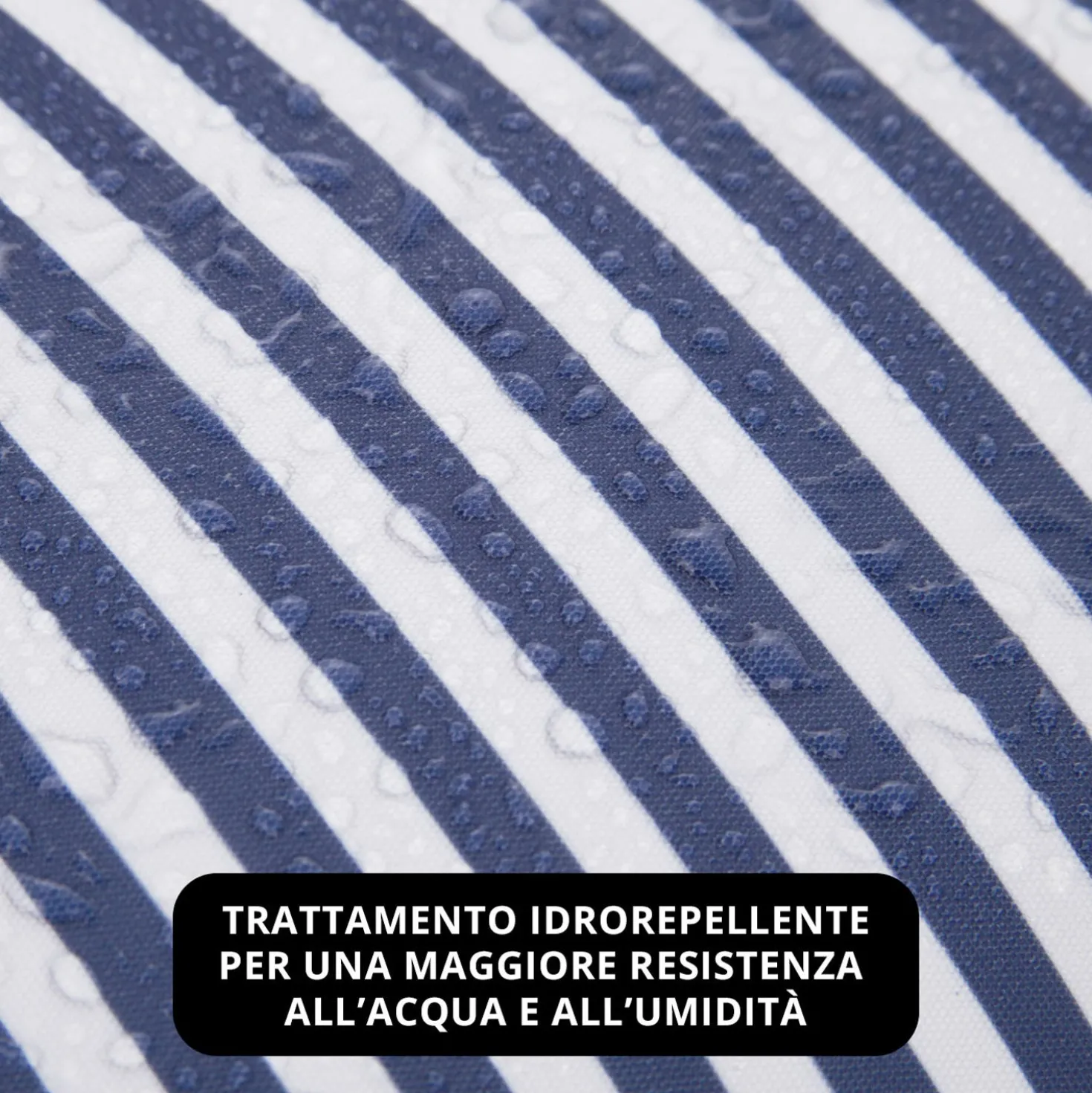 Cuscino arredo idrorepellente 30x50 cm righe blu