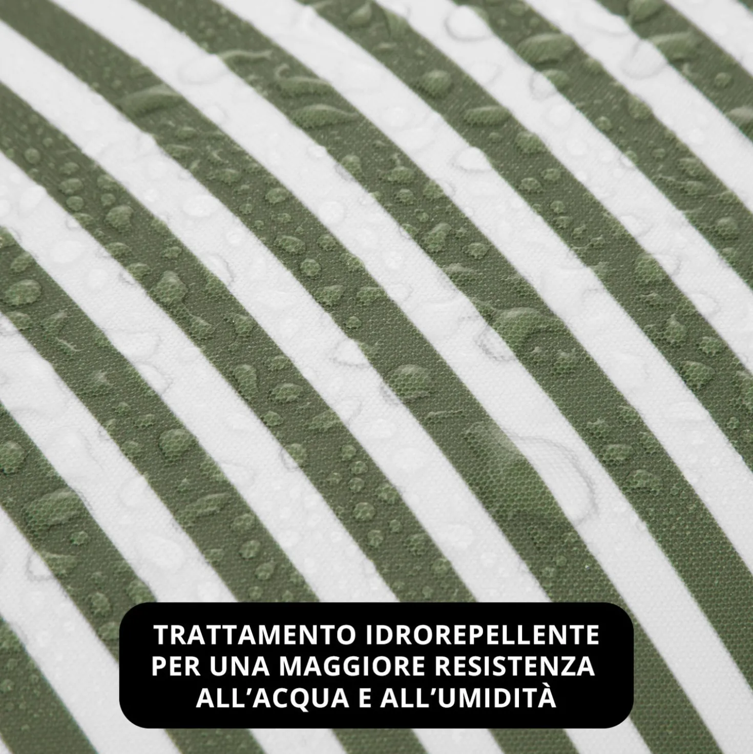 Cuscino arredo idrorepellente 30x50 cm righe verde