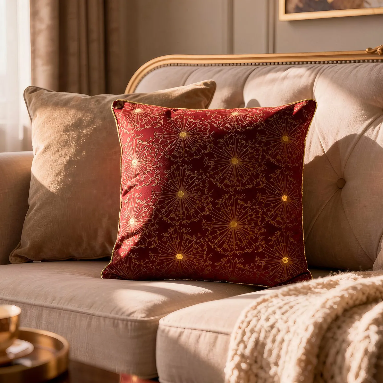 Cuscino arredo 40x40 cm Dandelion bordeaux