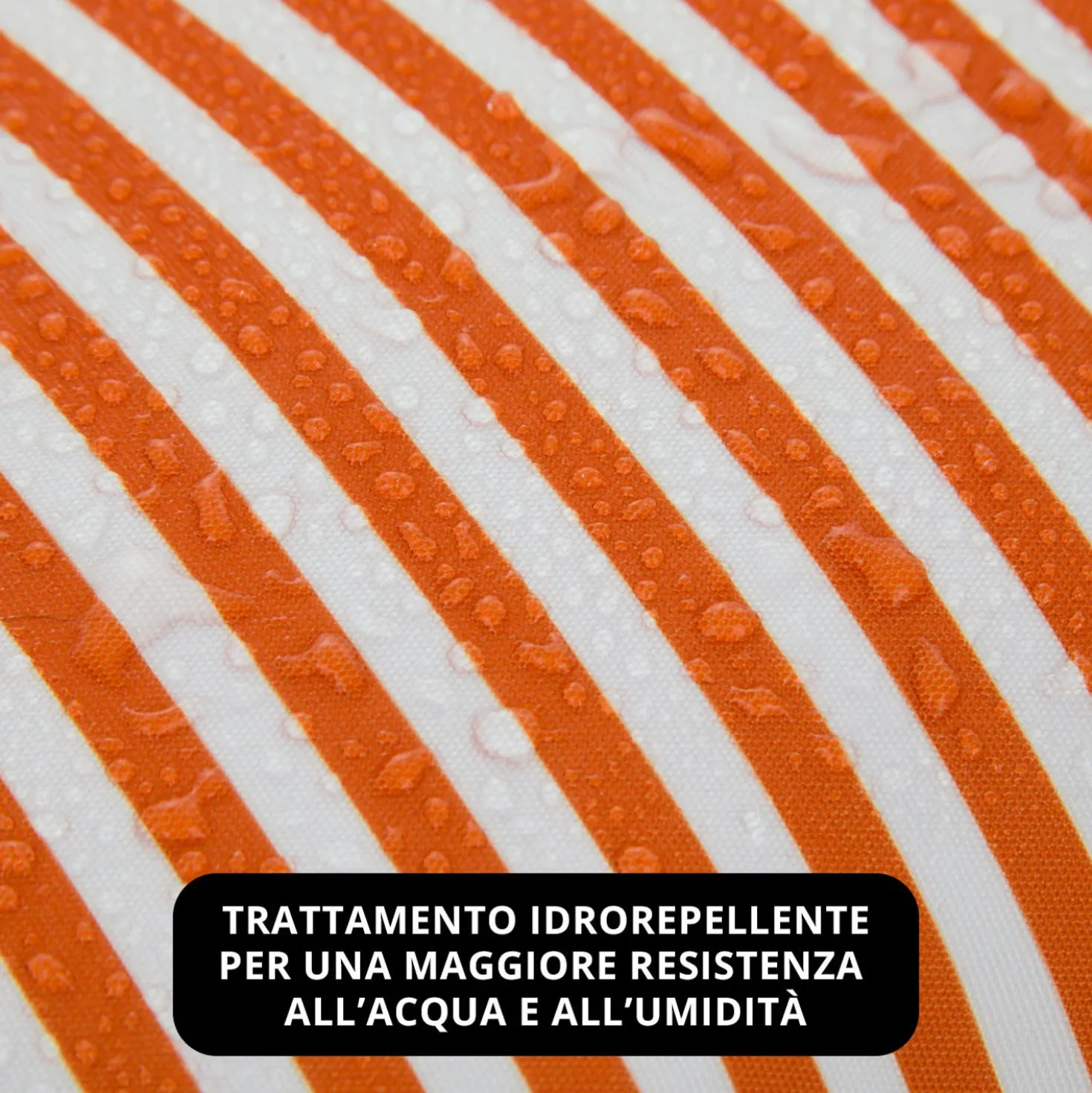Cuscino cilindrico idrorepellente 18x50 cm righe arancio