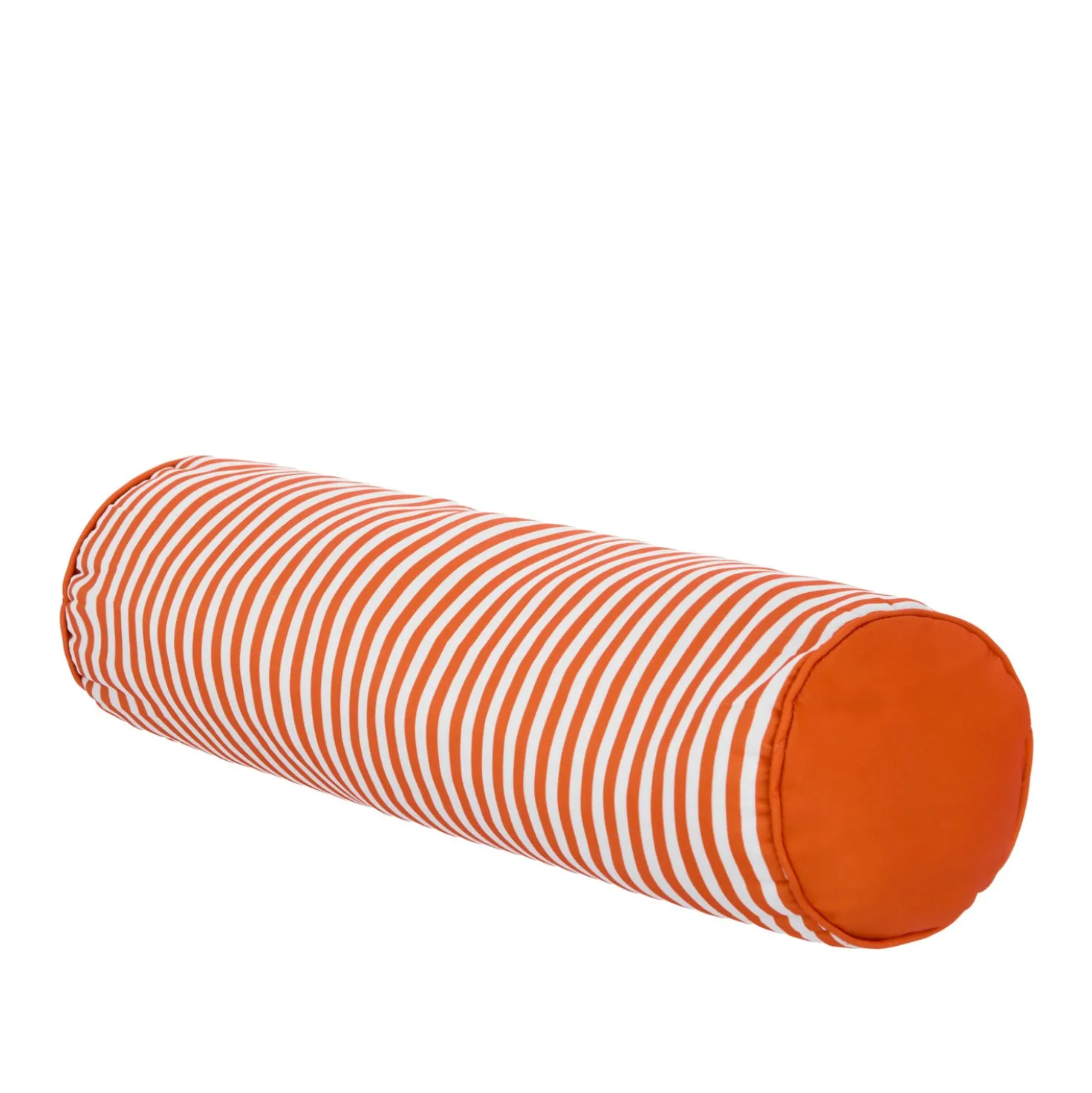 Cuscino cilindrico idrorepellente 18x50 cm righe arancio