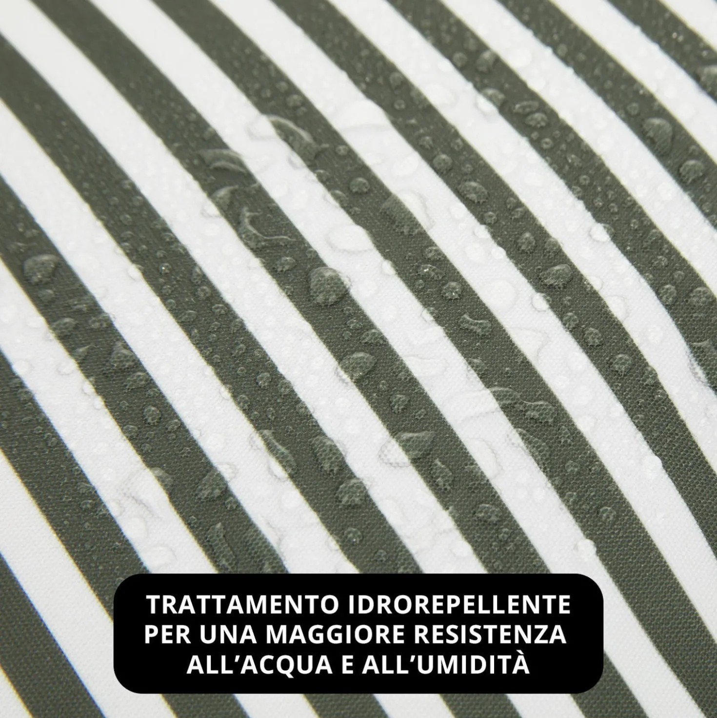 Cuscino cilindrico idrorepellente 18x50 cm righe grigio