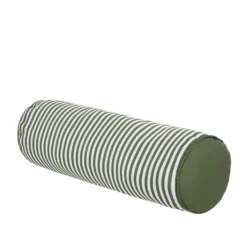 Cuscino cilindrico idrorepellente 18x50 cm righe verde