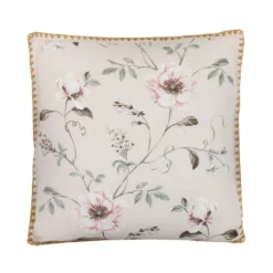 Cuscino divano beige 45x45 cm fiori