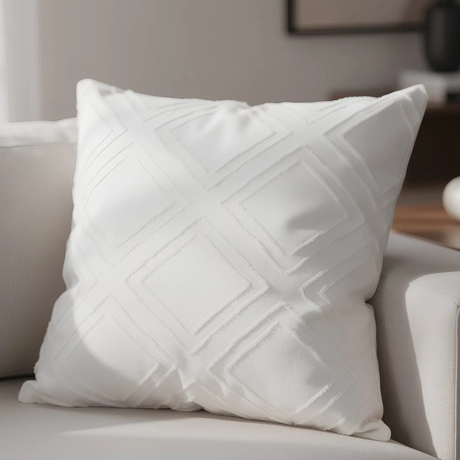 Cuscino divano panna 45x45 cm microfibra