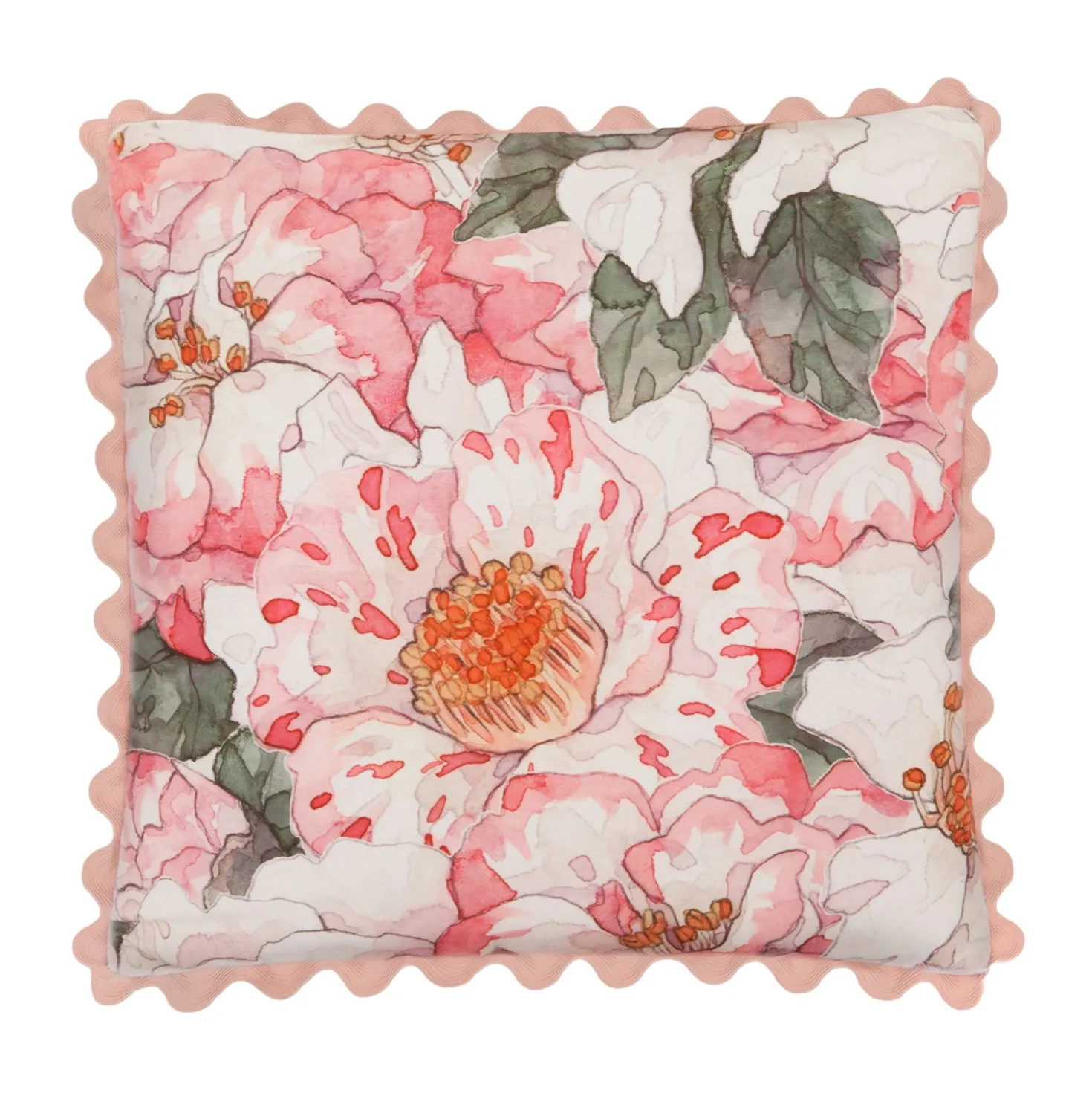 Cuscino divano 45x45 cm fiore rosa