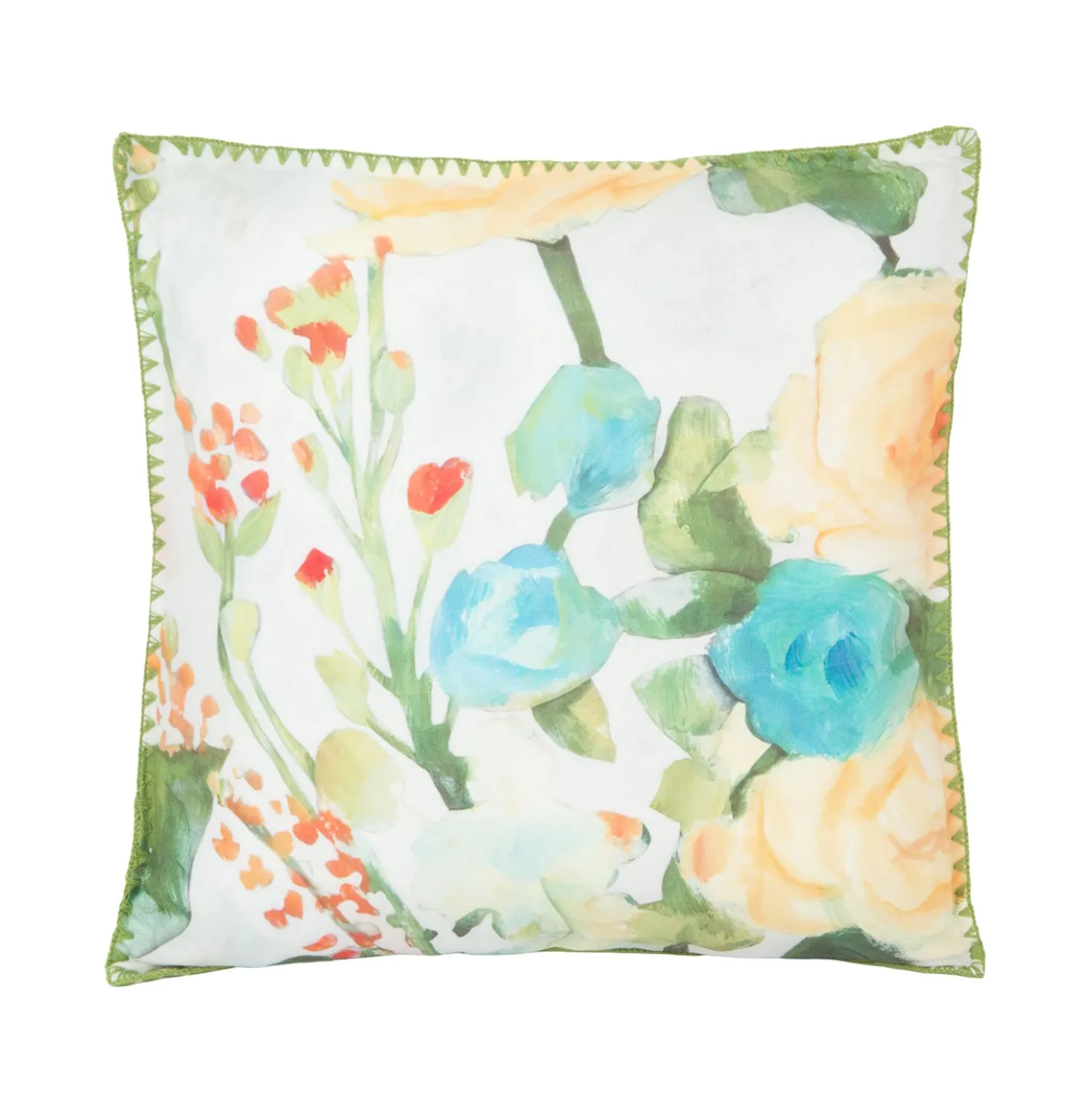 Cuscino divano 45x45 cm fiori acquerello