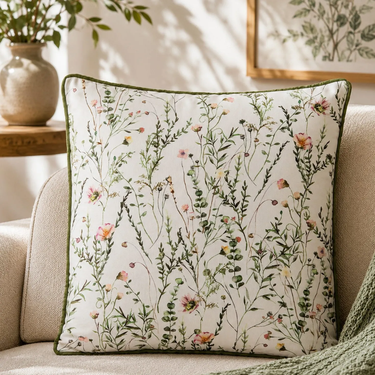 Cuscino divano 45x45 cm fiori colorati