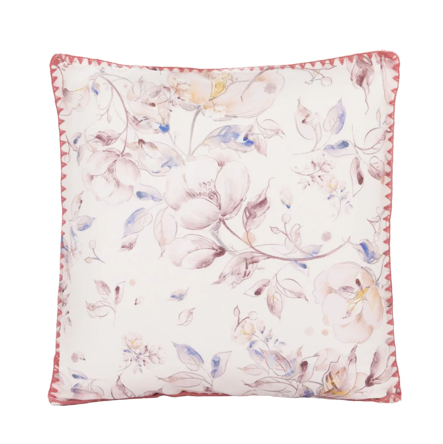 Cuscino divano 45x45 cm fiori rosa cipria