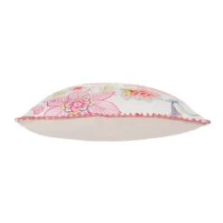 Cuscino divano 45x45 cm fiori rosa stilizzati