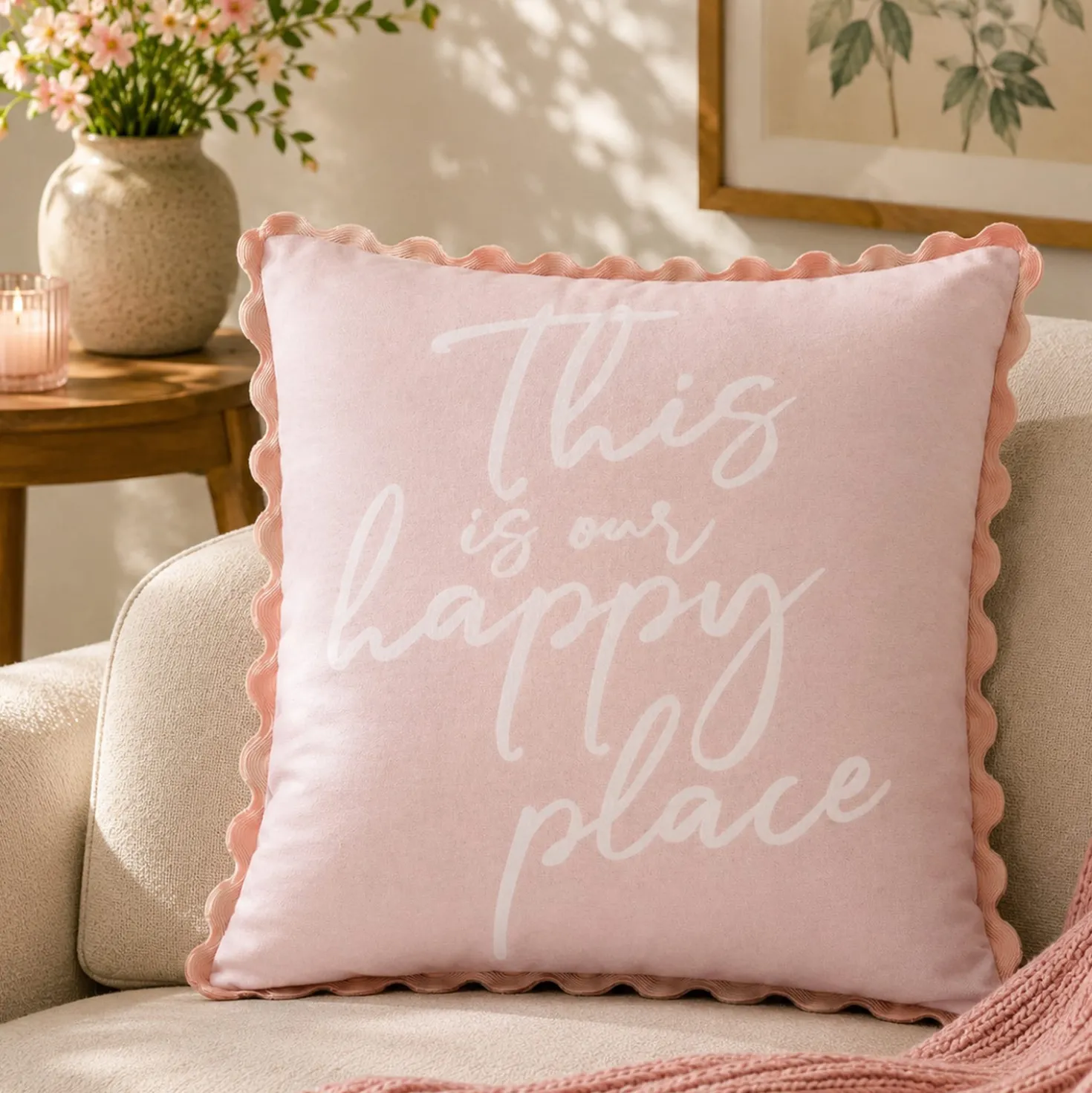 Cuscino divano 45x45 cm Happy place