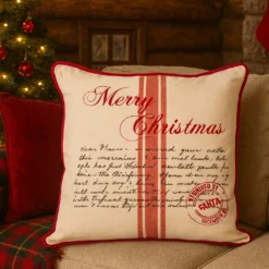 Cuscino divano 45x45 cm letterina Babbo Natale