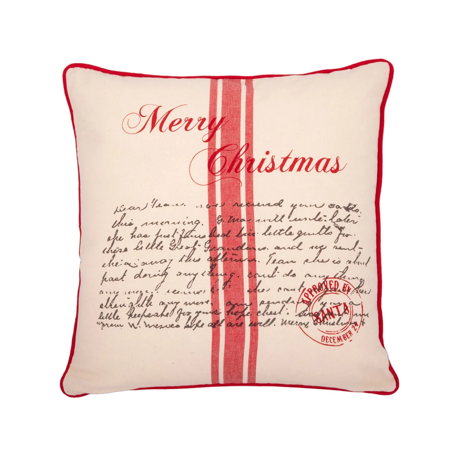 Cuscino divano 45x45 cm letterina Babbo Natale