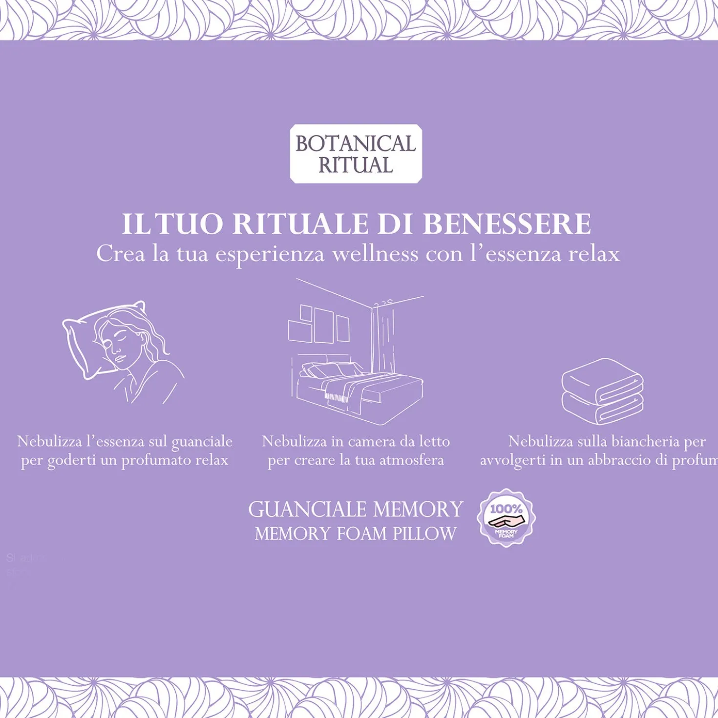 Cuscino guanciale memory con essenza spray