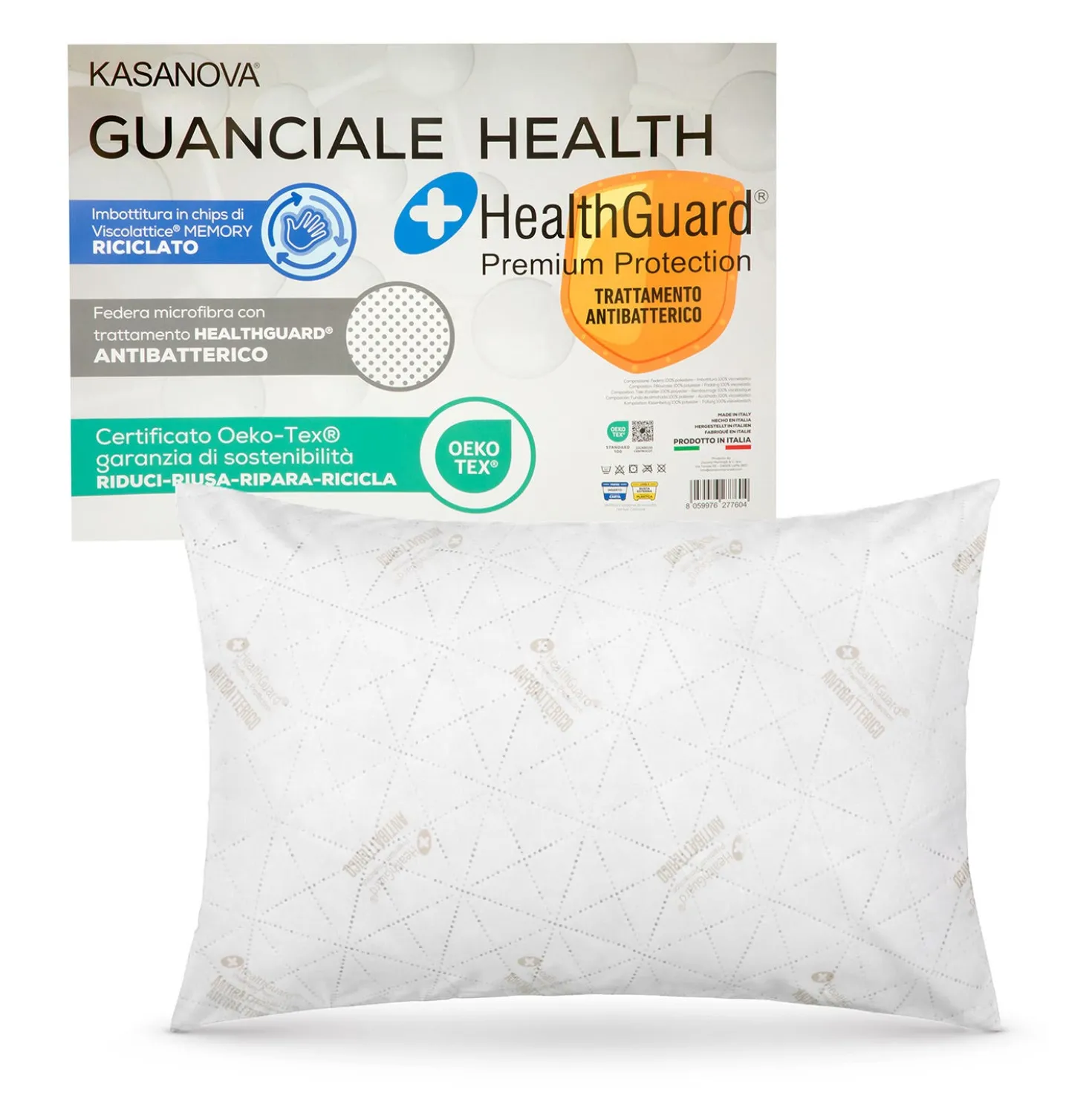 Cuscino guanciale memory ioni argento Health