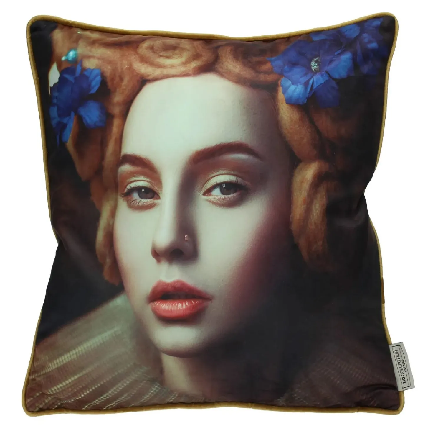 Cuscino in velluto 45x45 cm volto donna